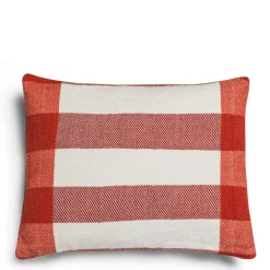 New Daylesford Organic Abbey Stripe Cushion Fox Red