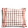 New Daylesford Organic Checkmate Cushion Fox Red