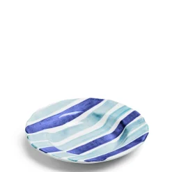 Best Daylesford Organic Circus Stripe Blue Shallow Bowl
