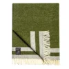 Daylesford Organic Elmstead Wool Throw Double Stripe Olive