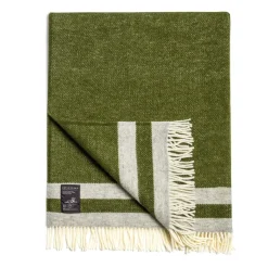 Daylesford Organic Elmstead Wool Throw Double Stripe Olive