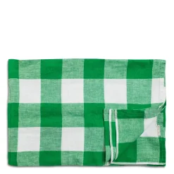 New Daylesford Organic Green & White Check Tablecloth