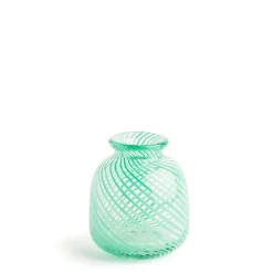 New Daylesford Organic Miro Green Spiral Stripe Vase