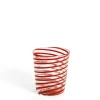 Daylesford Organic Murano Red Spiral Stripe Glass