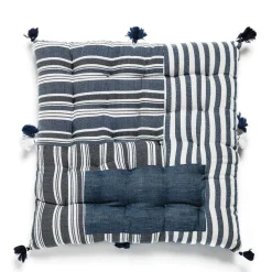 Sale Daylesford Organic Nila Dhaba Blue Cushion