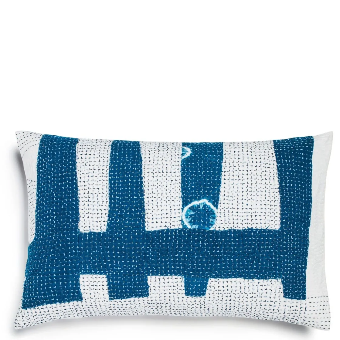 New Daylesford Organic Nila Fragment Kantha Cushion Rectangle