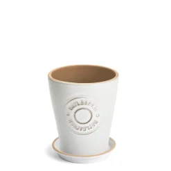 Discount Daylesford Organic Small Lucas Planter with saucer, white