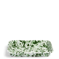 Online Daylesford Organic Splatter Large Rectangular Dish Green Enamel