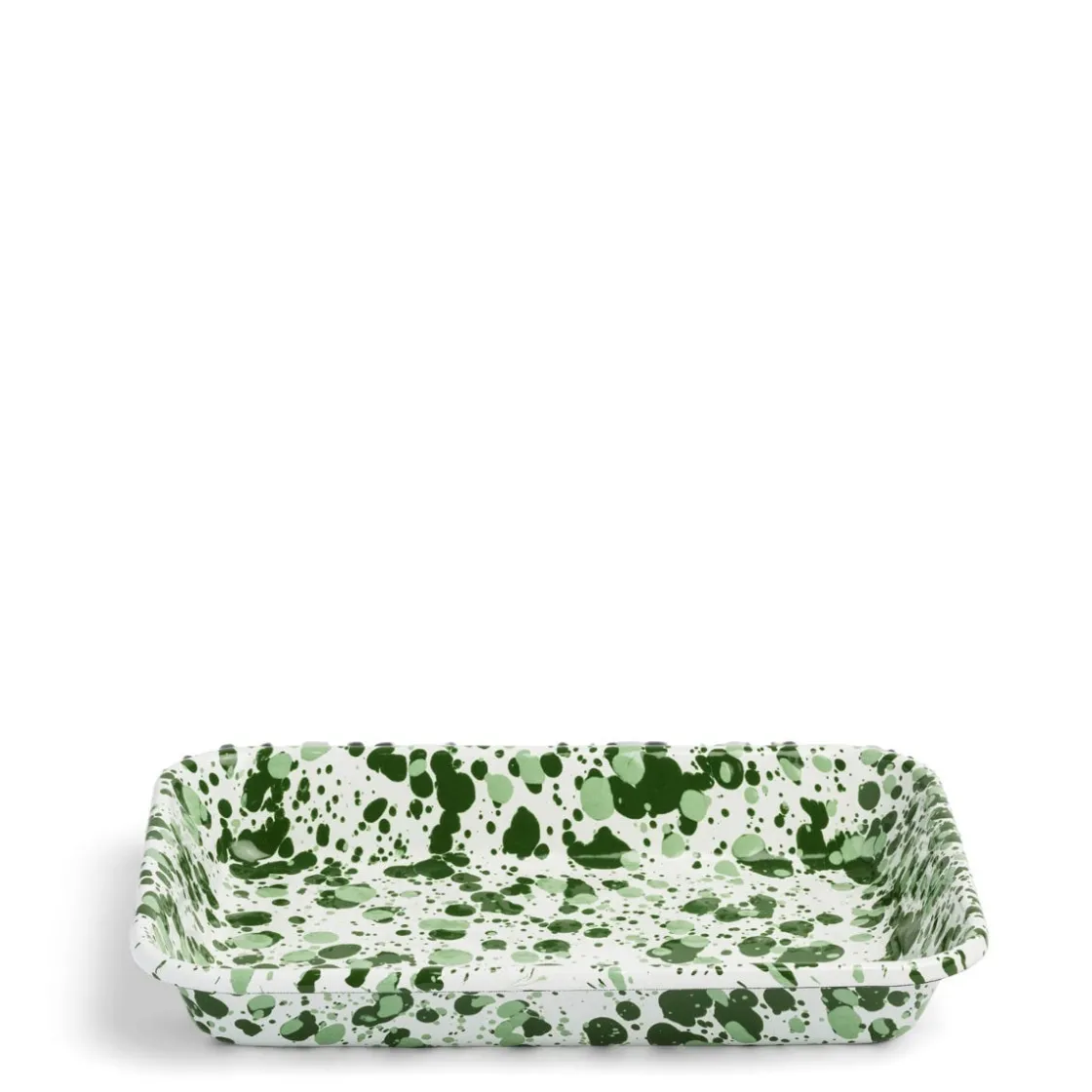 Online Daylesford Organic Splatter Large Rectangular Dish Green Enamel