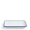 Sale Daylesford Organic White & Blue Enamel Rectangular Dish Large