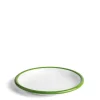 Hot Daylesford Organic White & Green Enamel Plate 26cm