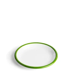 Discount Daylesford Organic White & Green Enamel Plate 20cm