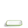 Clearance Daylesford Organic White & Green Enamel Rectangular Dish 21cm
