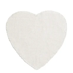 Discount Daylesford Organic White Linen Heart Placemat
